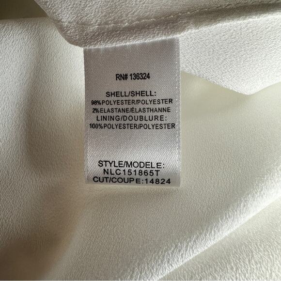 Halston Heritage Size 4 Chalk White Handkerchief Style Midi Dress Glam Party - Picture 8 of 14